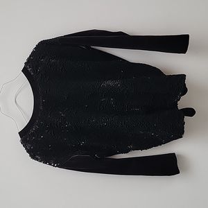 Maje Sequin Open Back Crew Neckline sweater top Size M